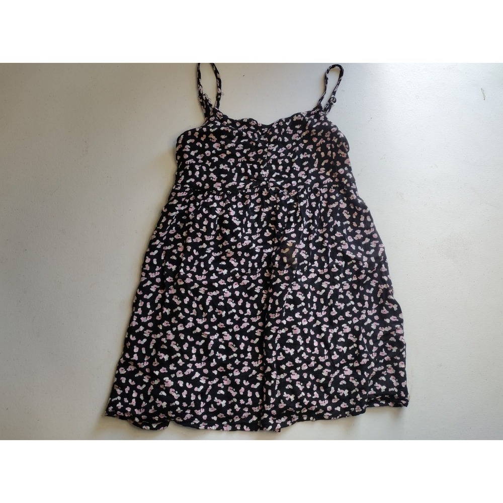 Madden Girl Kids Girls 6X Black Pink Floral Print Spaghetti Strap Dress